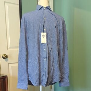 Ralph Lauren Blue Casual Button Down Shirt Classic Collar